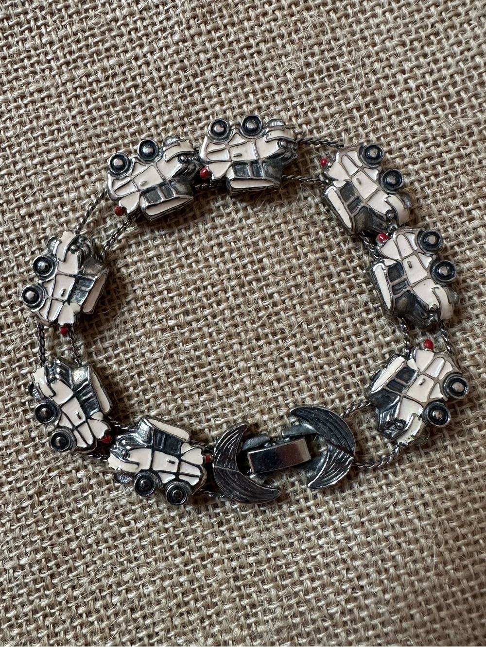 Vintage Mid Century Slide Charm Car Bracelet